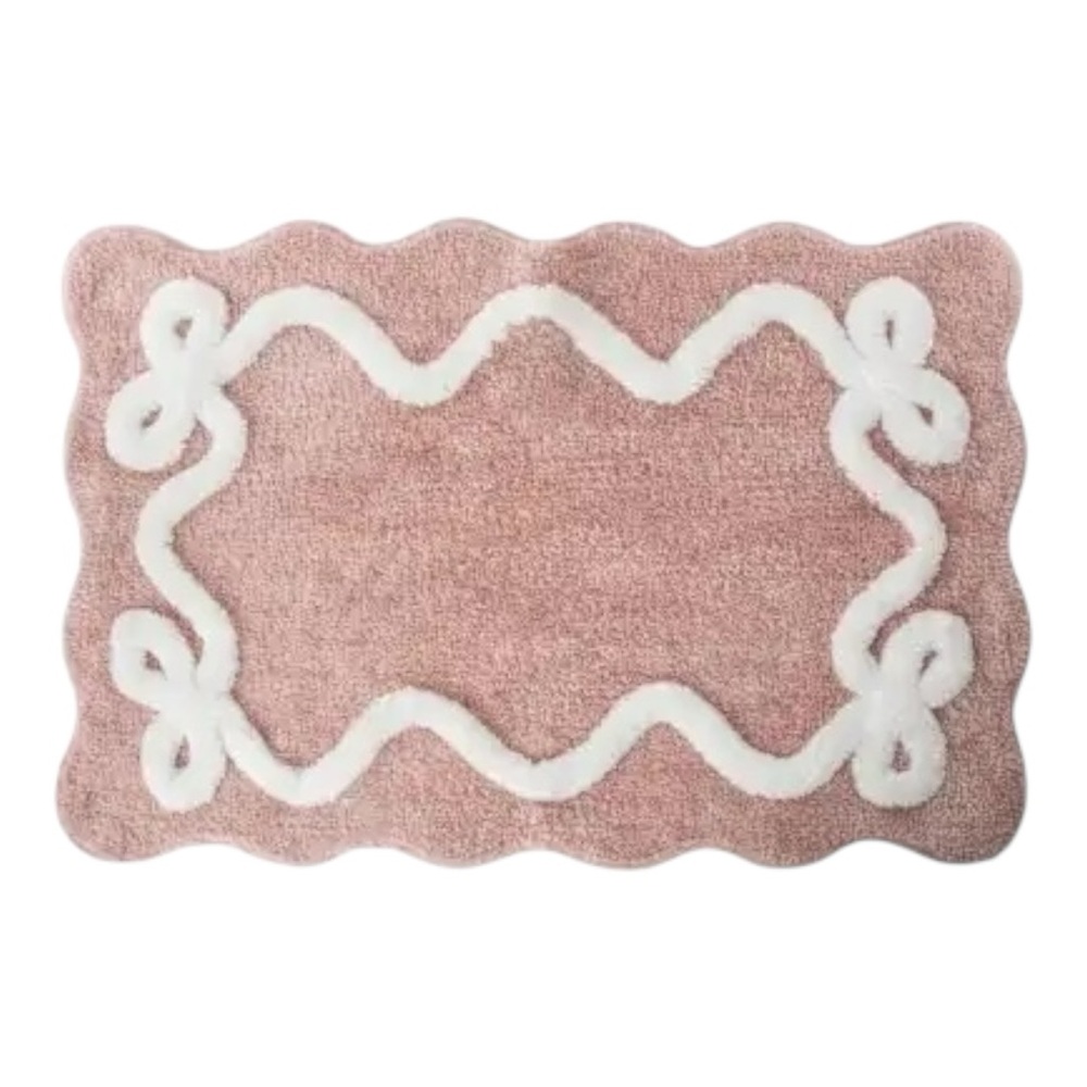 Pink Bow Accent Cozy Rug 🎀